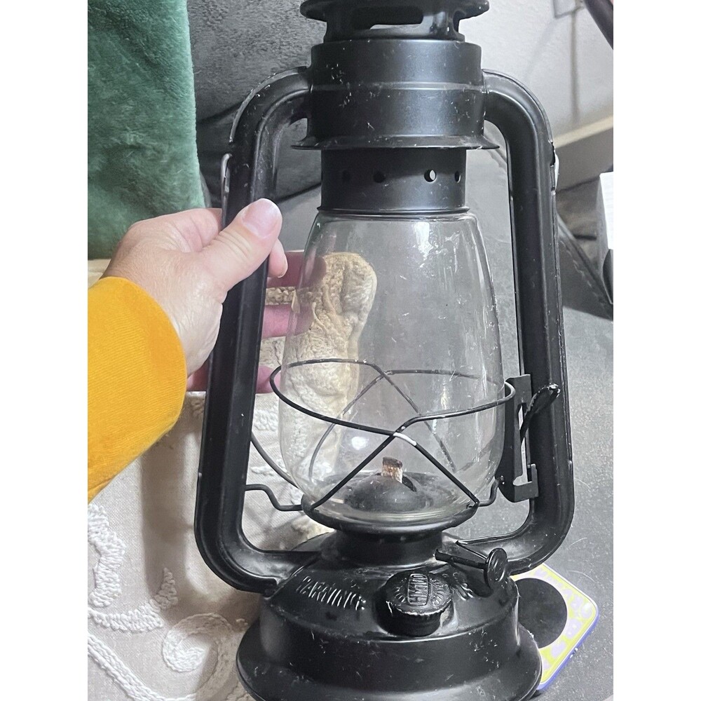 Lamplight Farms Oil Lantern Black Metal Glass GA02 Cordless Incandescent